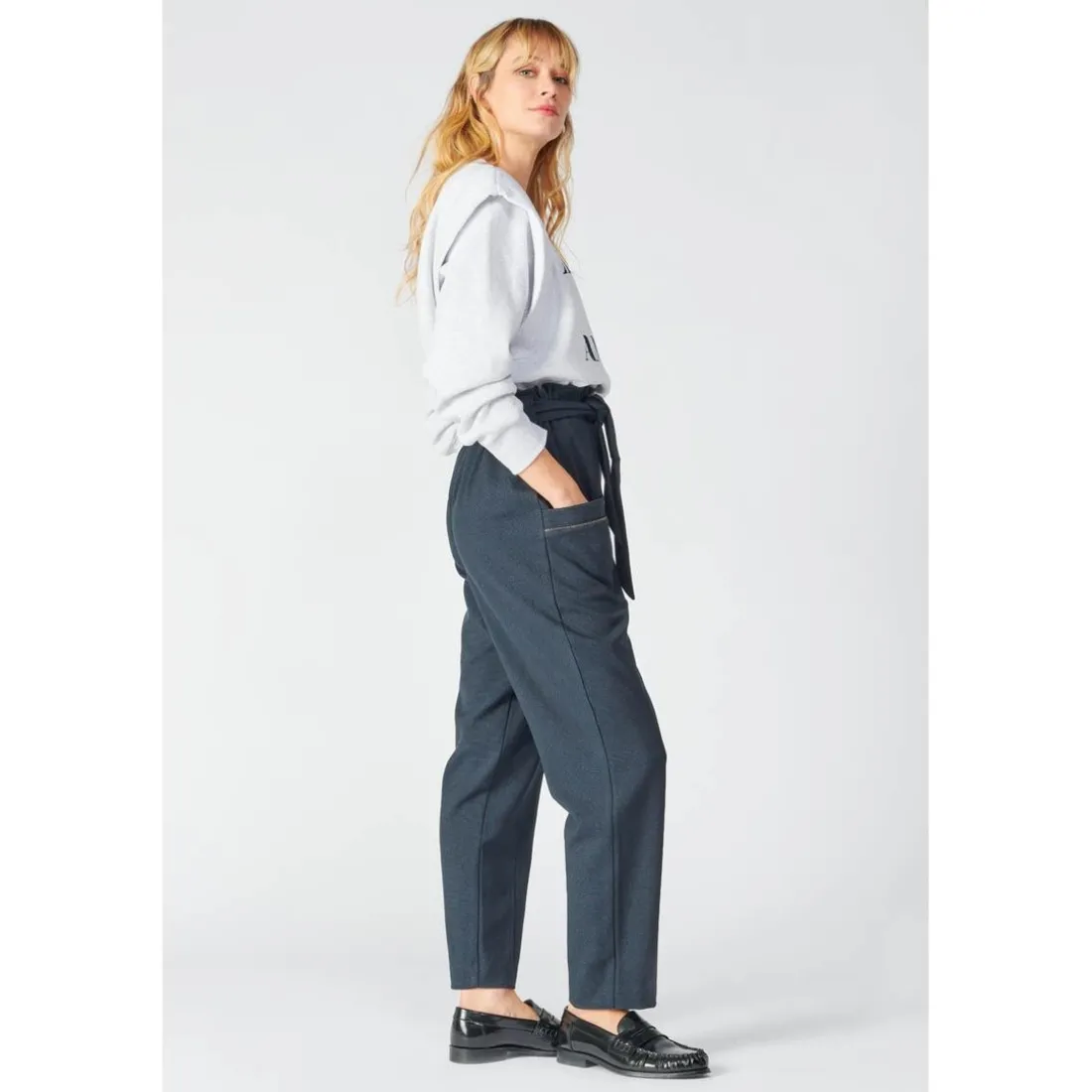Pantalon droit BEVERLY bleu