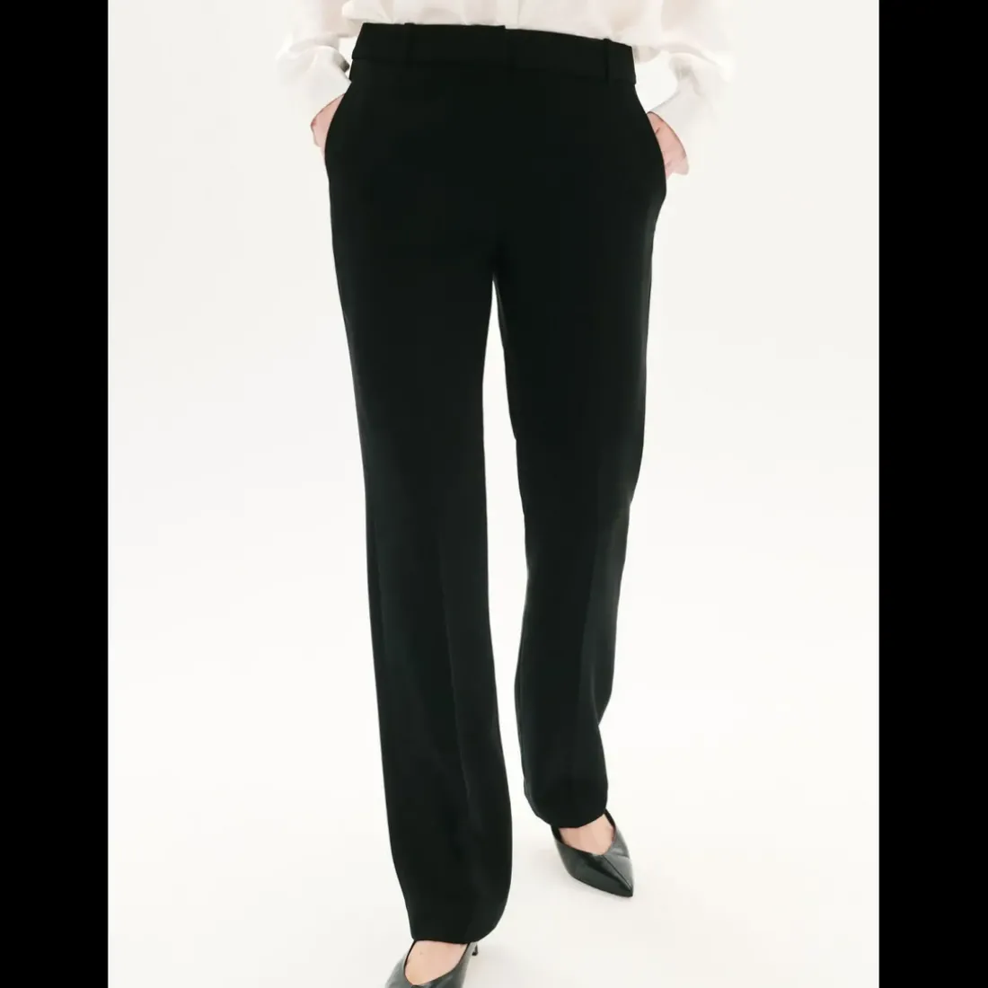 Pantalon droit femme noir