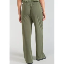 Pantalon droit JUDI vert en coton modal