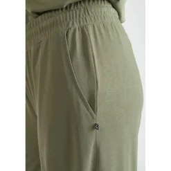 Pantalon droit JUDI vert en coton modal