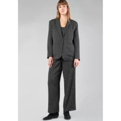 Pantalon droit KLOE gris en viscose