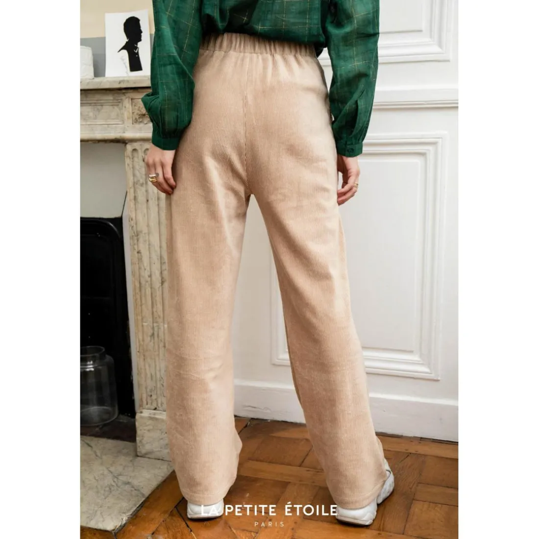 Pantalon Droit NAVAN beige en coton