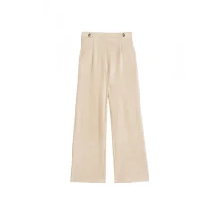 Pantalon Droit NAVAN beige en coton