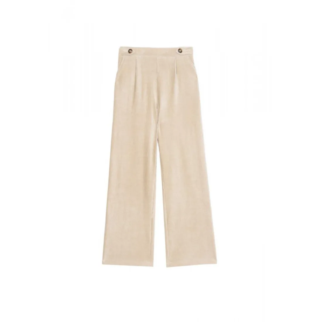 Pantalon Droit NAVAN beige en coton