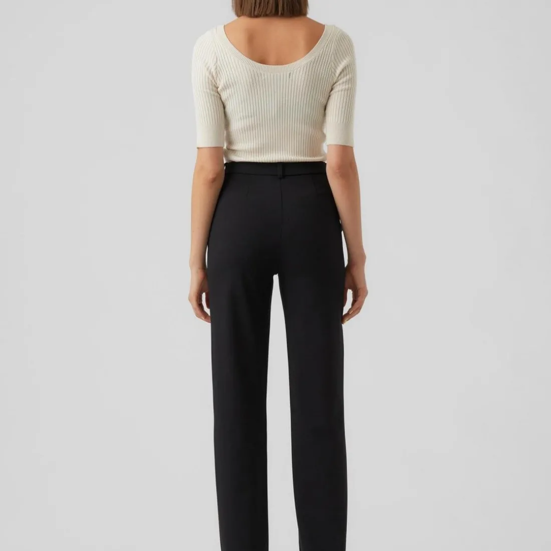 Pantalon droit noir Lana