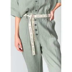 Pantalon droit RUFA kaki Clio en lin