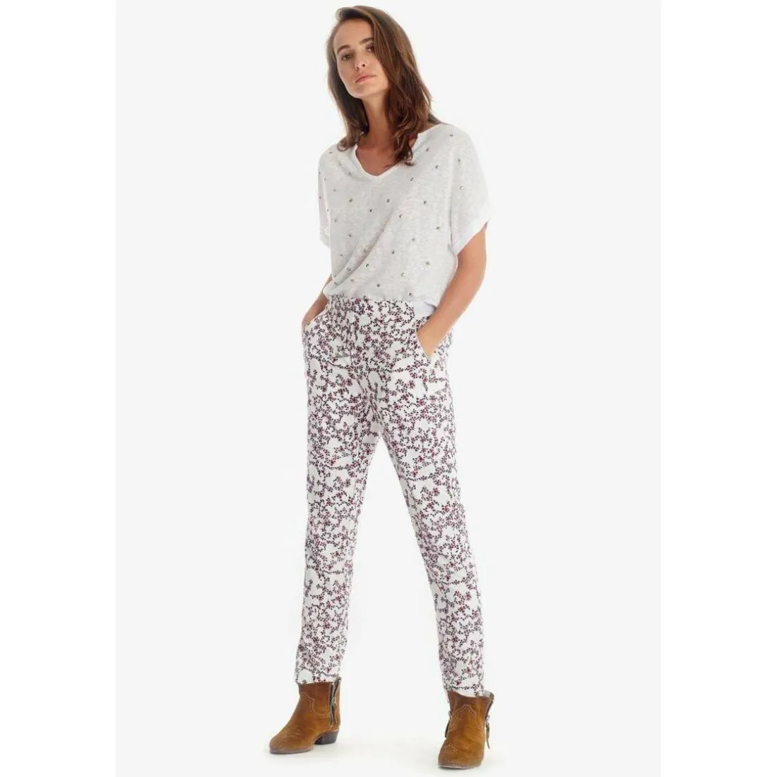 Pantalon droit SALLY blanc