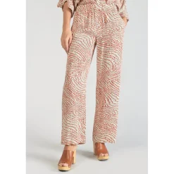 Pantalon droit YESA orange en viscose