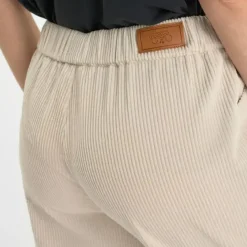 Pantalon droite CORDO beige Queen en coton