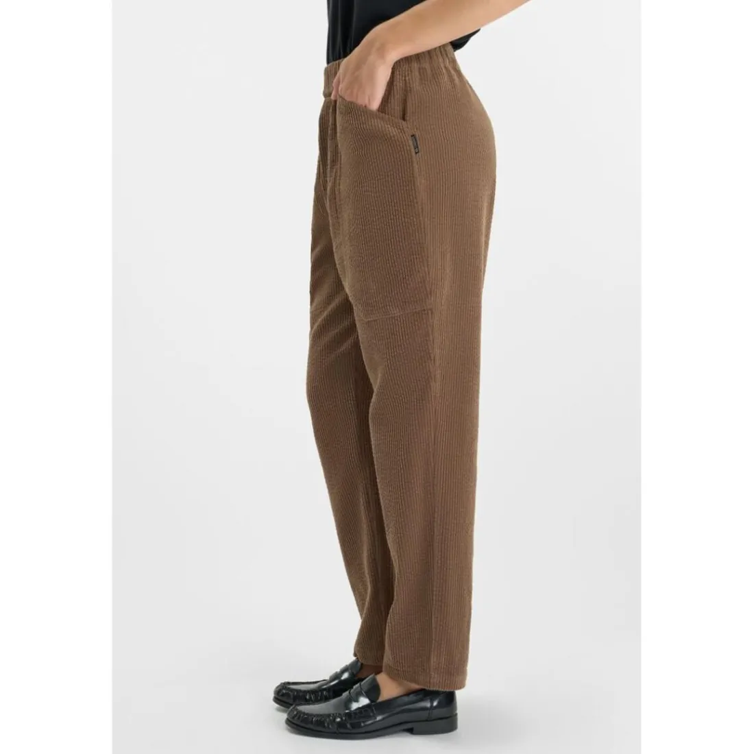Pantalon droite CORDO marron Maud en coton