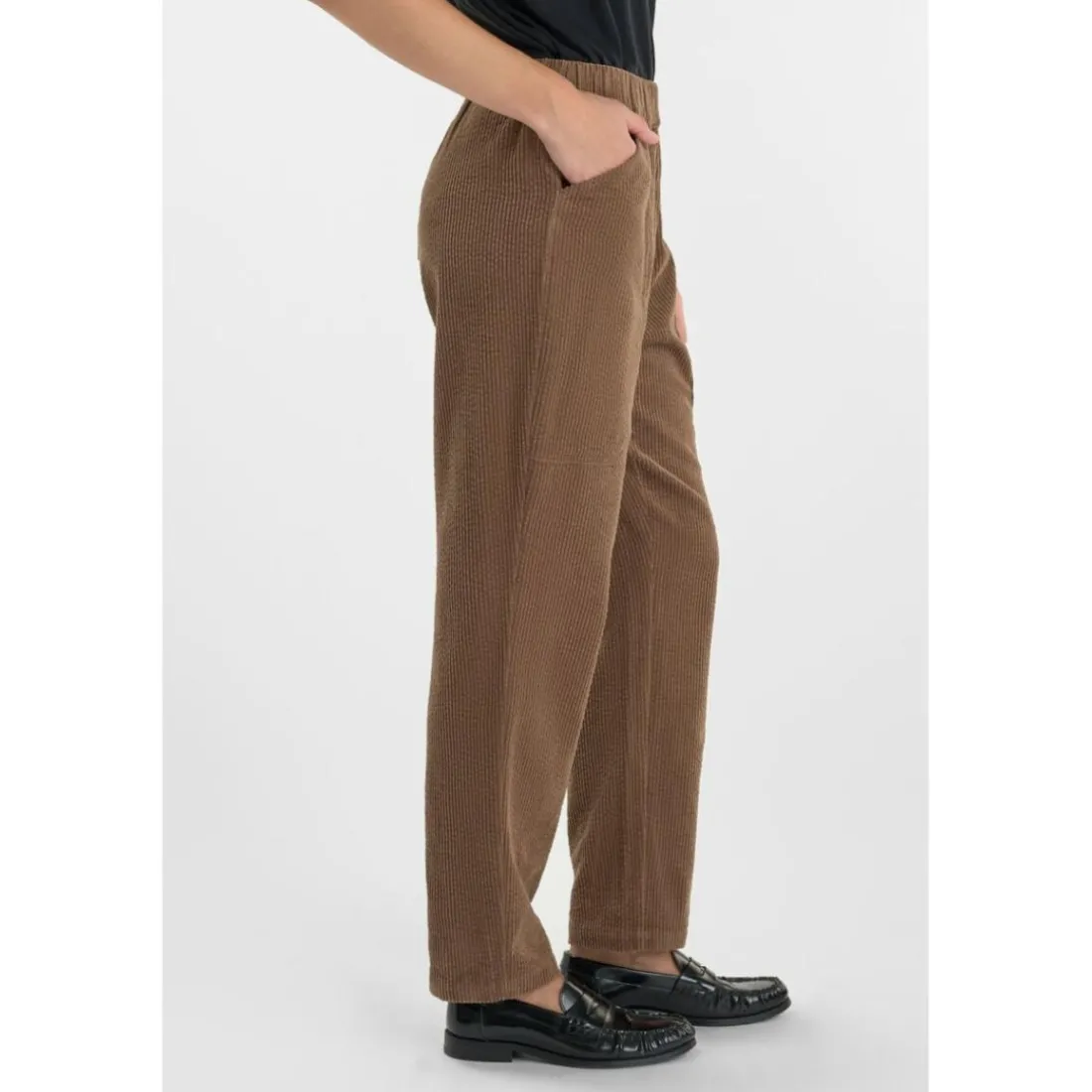 Pantalon droite CORDO marron Maud en coton