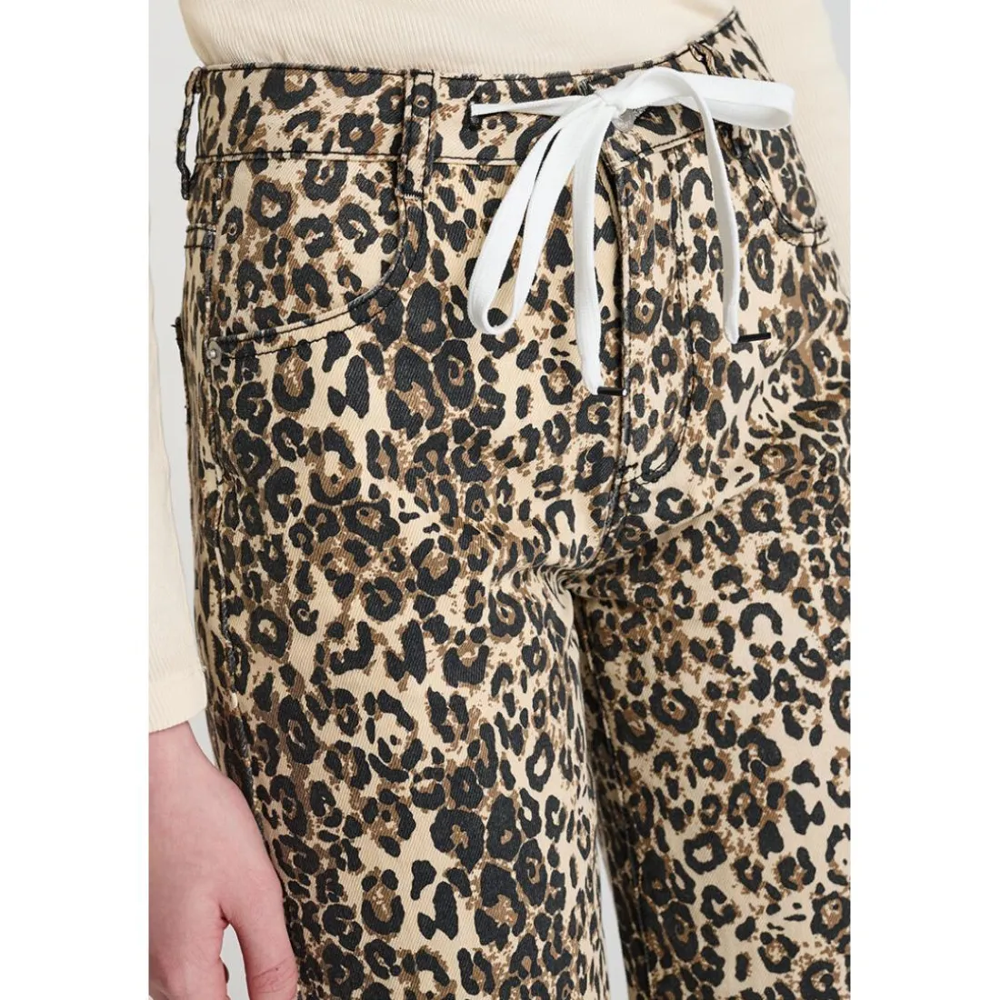 Pantalon droite en jeans marron Zoe