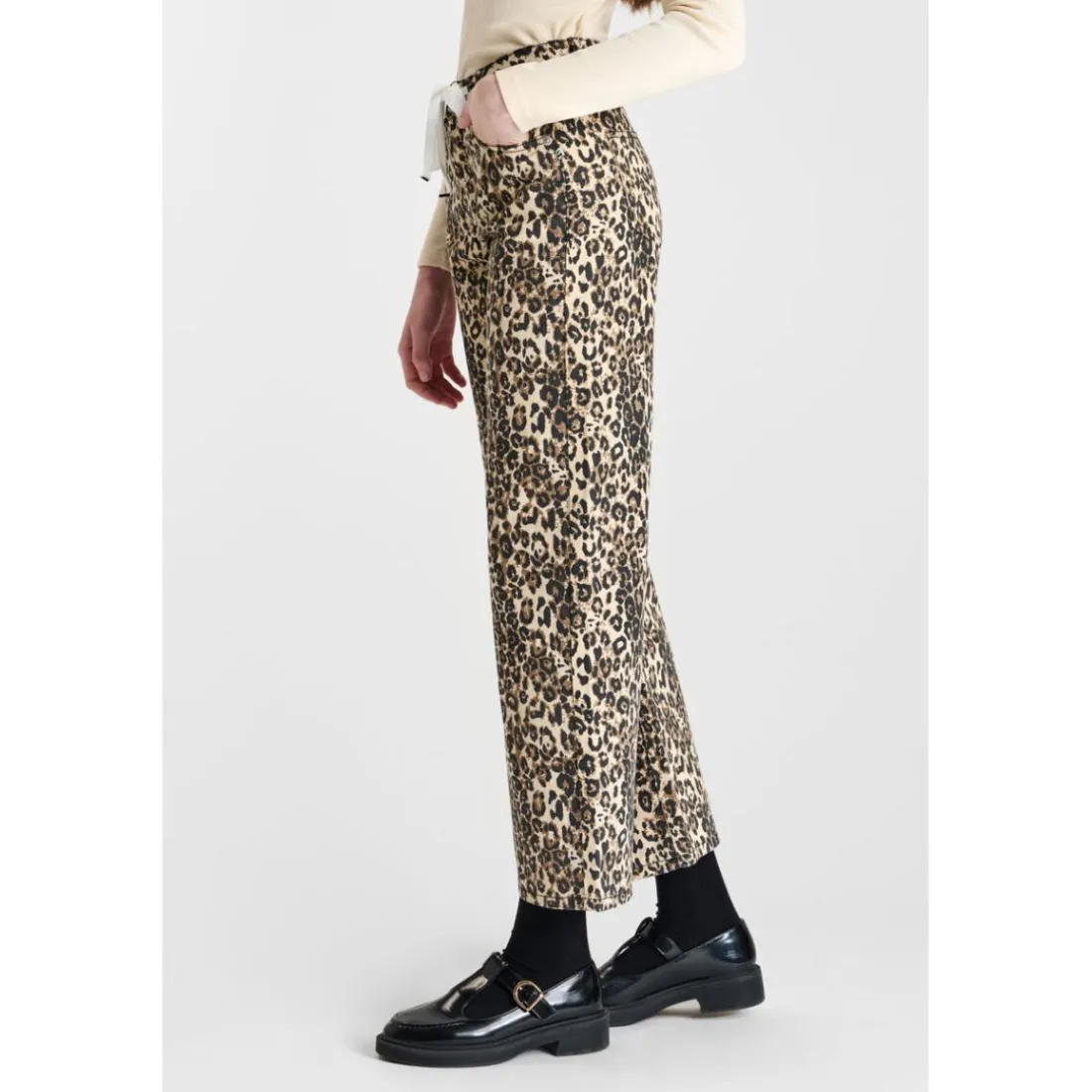 Pantalon droite en jeans marron Zoe