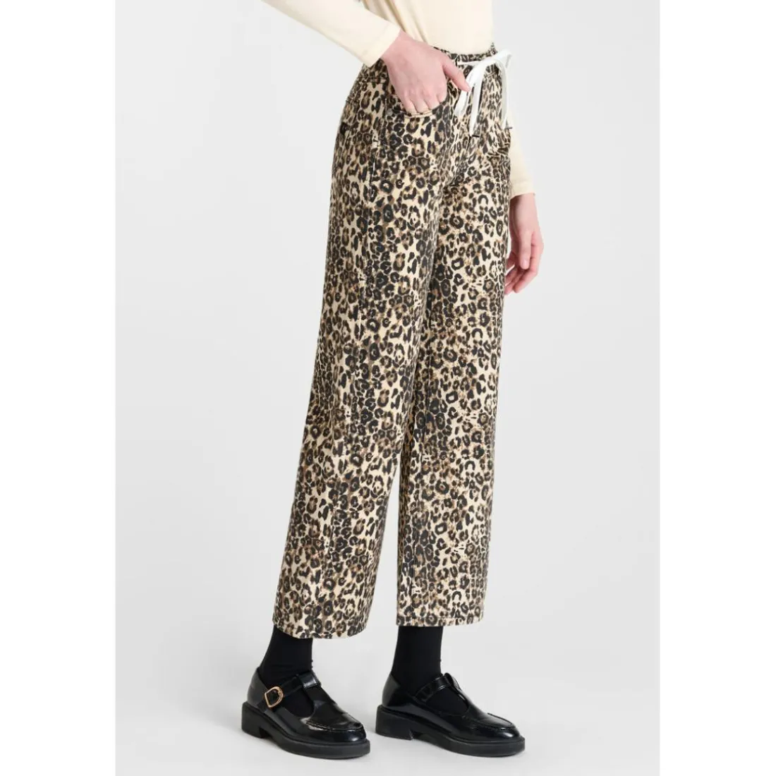 Pantalon droite en jeans marron Zoe