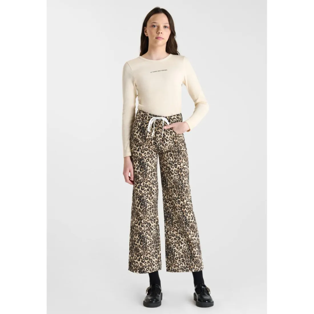 Pantalon droite en jeans marron Zoe
