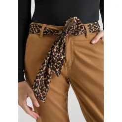 Pantalon droite KRISTIN marron en coton Hana