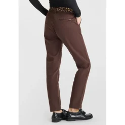 Pantalon droite KRISTIN marron en coton Ida