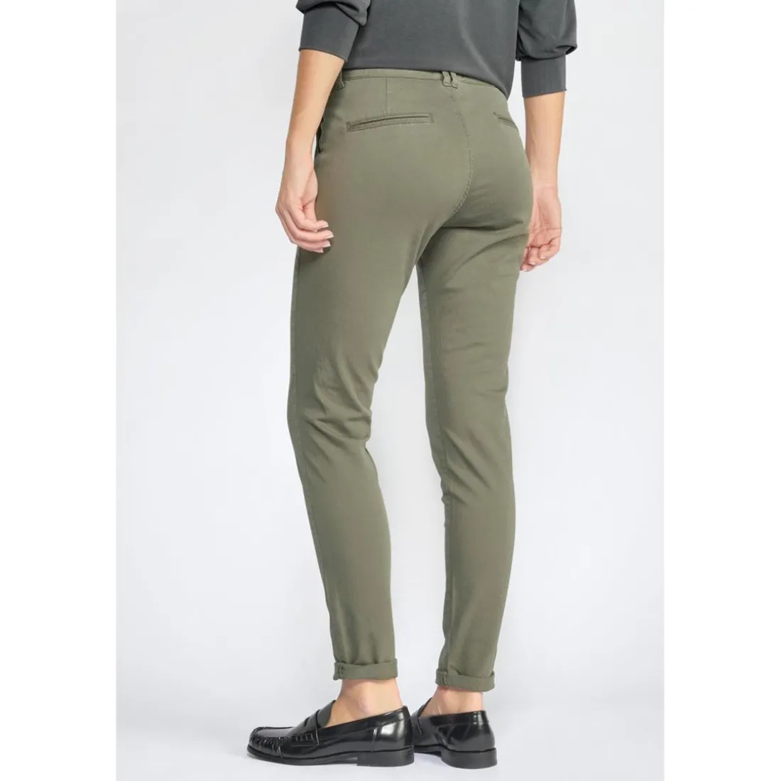 Pantalon dyli kaki vert en coton
