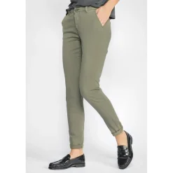 Pantalon dyli kaki vert en coton