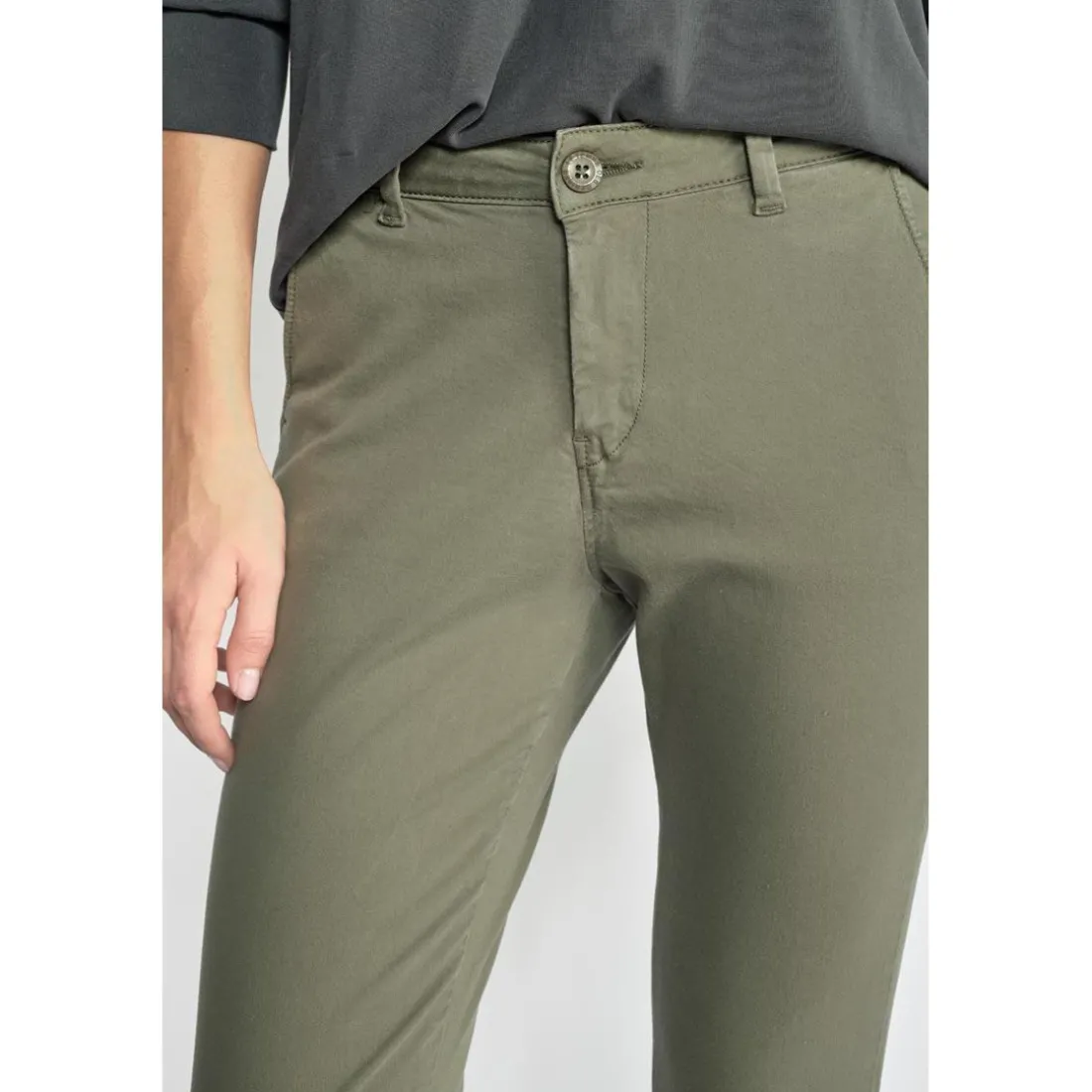 Pantalon dyli kaki vert en coton