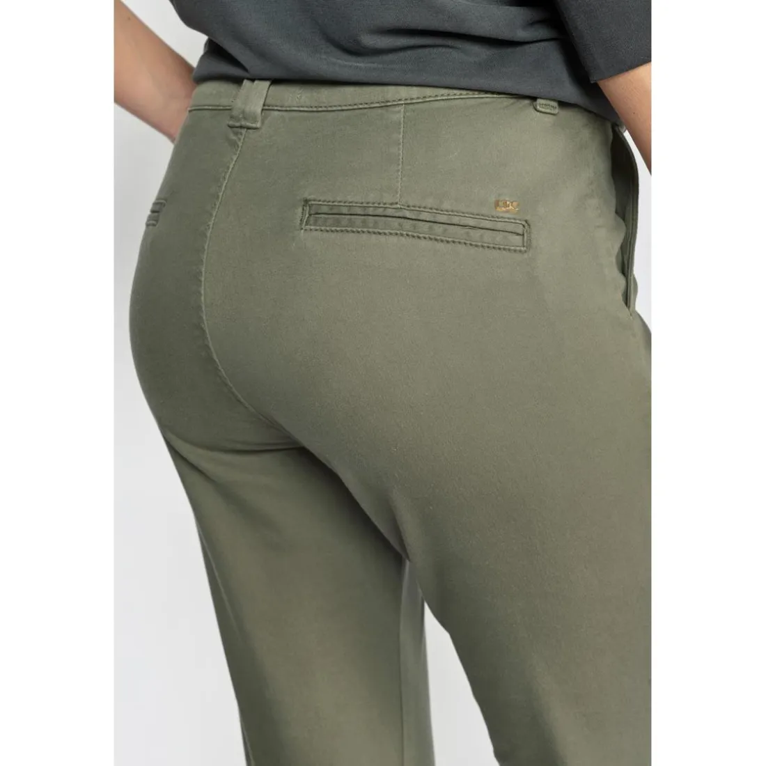 Pantalon dyli kaki vert en coton