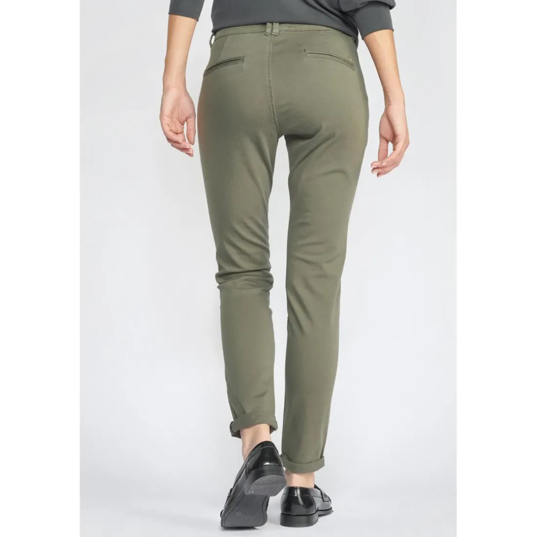 Pantalon dyli kaki vert en coton