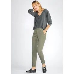 Pantalon dyli kaki vert en coton