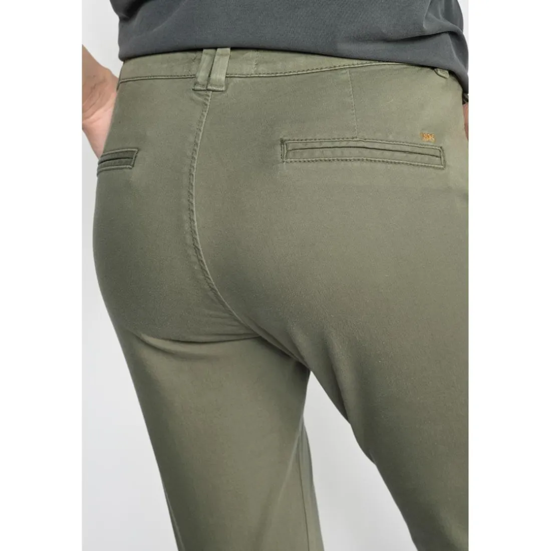 Pantalon dyli kaki vert en coton
