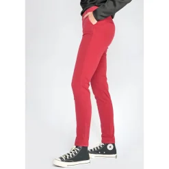 Pantalon dyli rouge framboise en coton