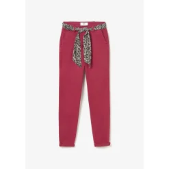 Pantalon dyli rouge framboise en coton