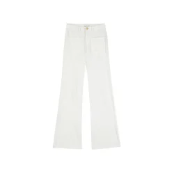 Pantalon ecru SONNY VELOURS en coton blanc