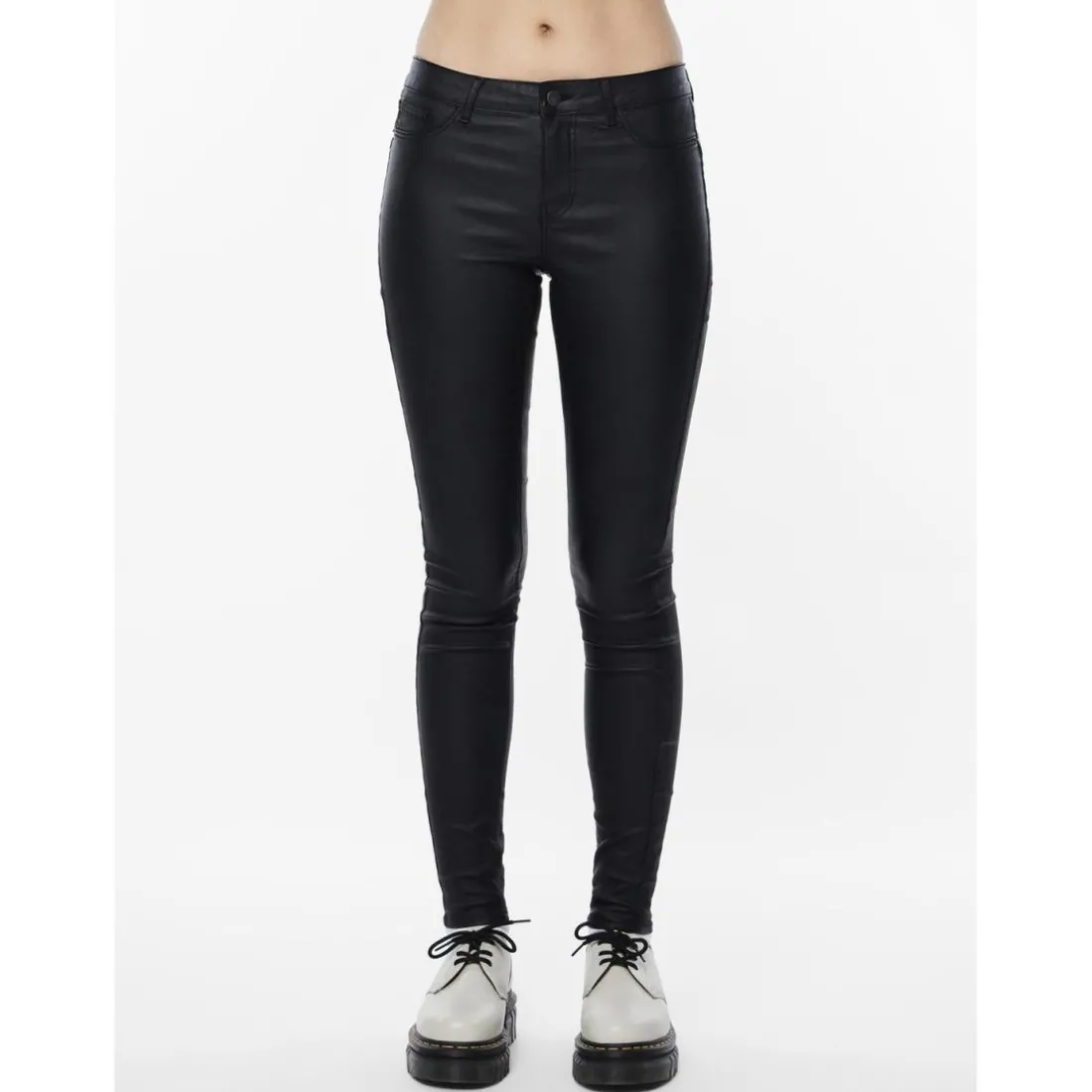 Pantalon en simili-cuir noir Julia