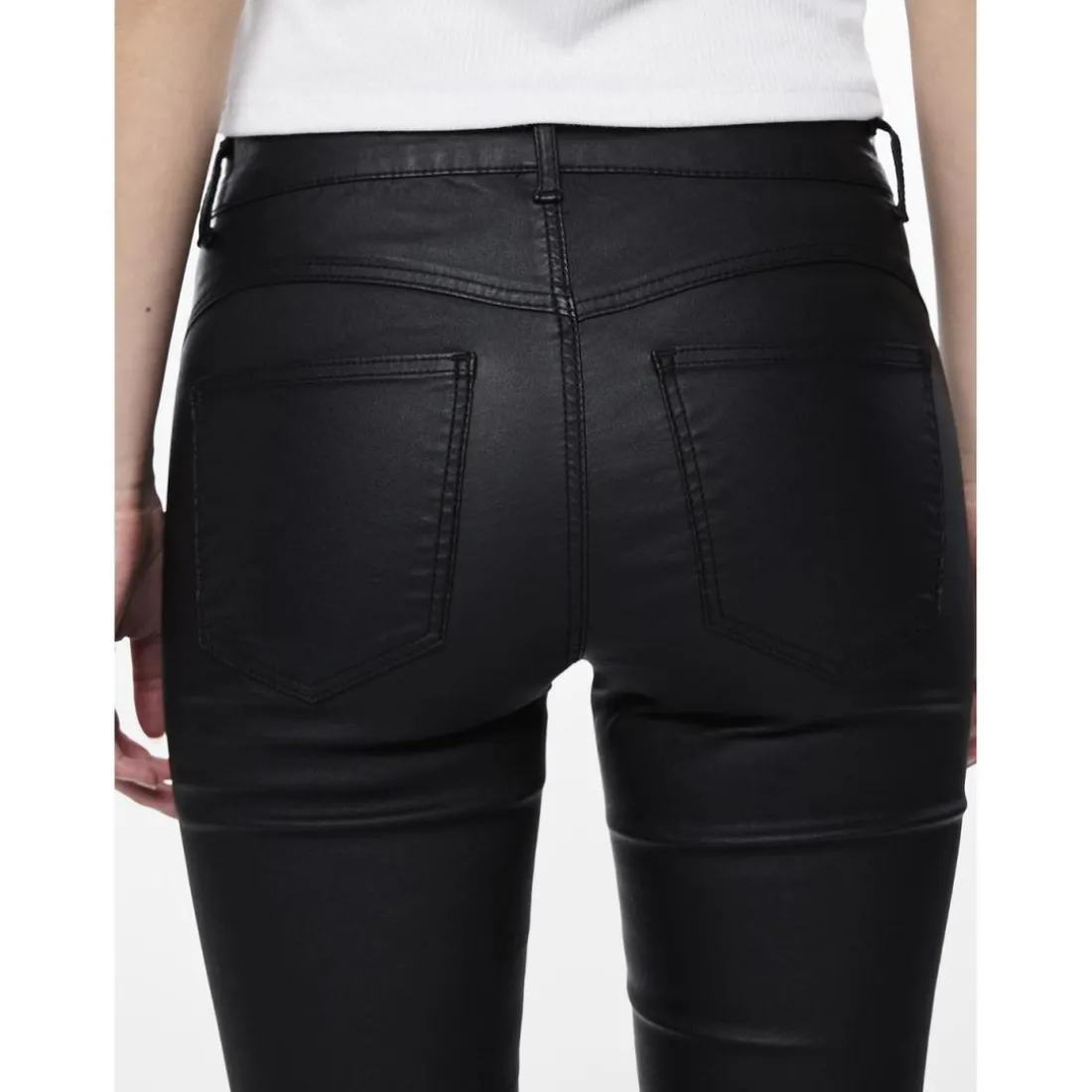 Pantalon en simili-cuir noir Julia