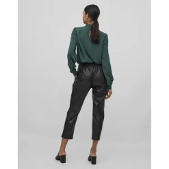Pantalon en simili-cuir noir Ione