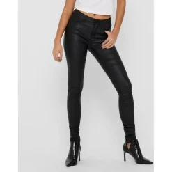 Pantalon en simili-cuir noir Ria