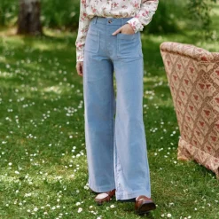 Pantalon en velours ATLANTY bleu gris