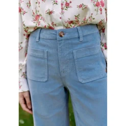Pantalon en velours ATLANTY bleu gris