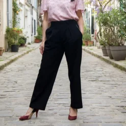 Pantalon Essential noir en viscose