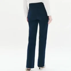 Pantalon femme bleu marine en coton
