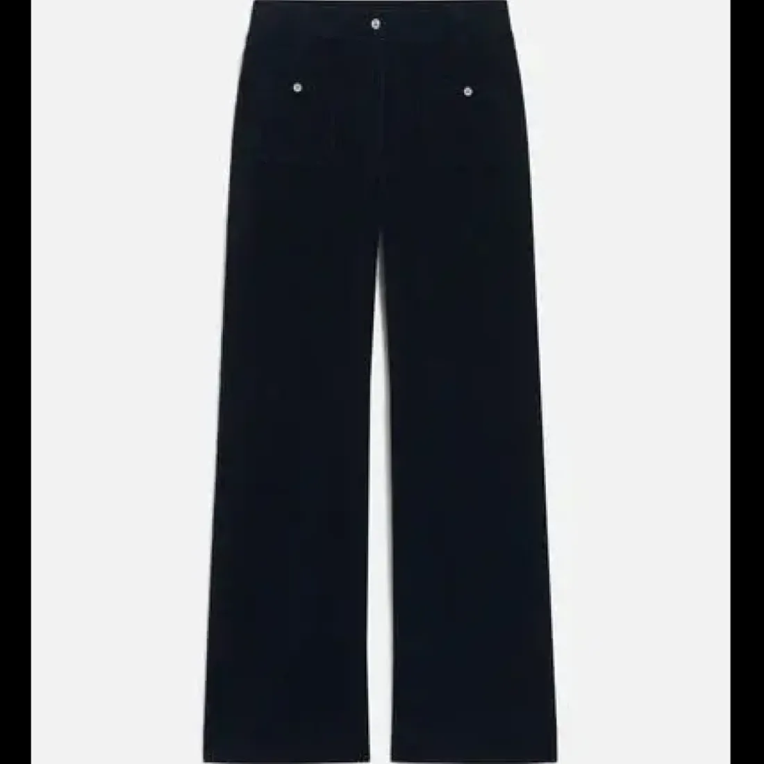 Pantalon femme bleu marine en coton