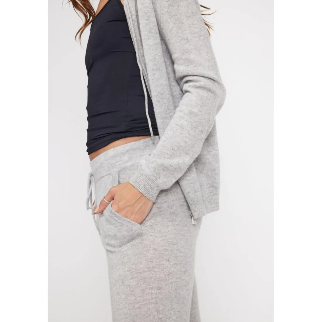 Pantalon femme ZUMBA en cachemire gris perle