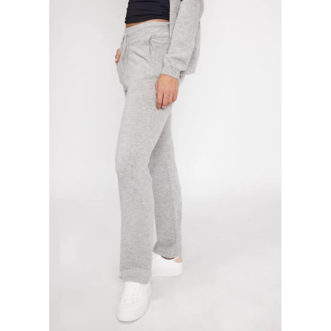 Pantalon femme ZUMBA en cachemire gris perle
