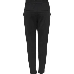 Pantalon fermeture à cordon taille moyenne noir en viscose Leah
