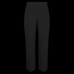 Pantalon fermeture à crochets et à œillets avec fermeture éclair taille moyenne noir Léa