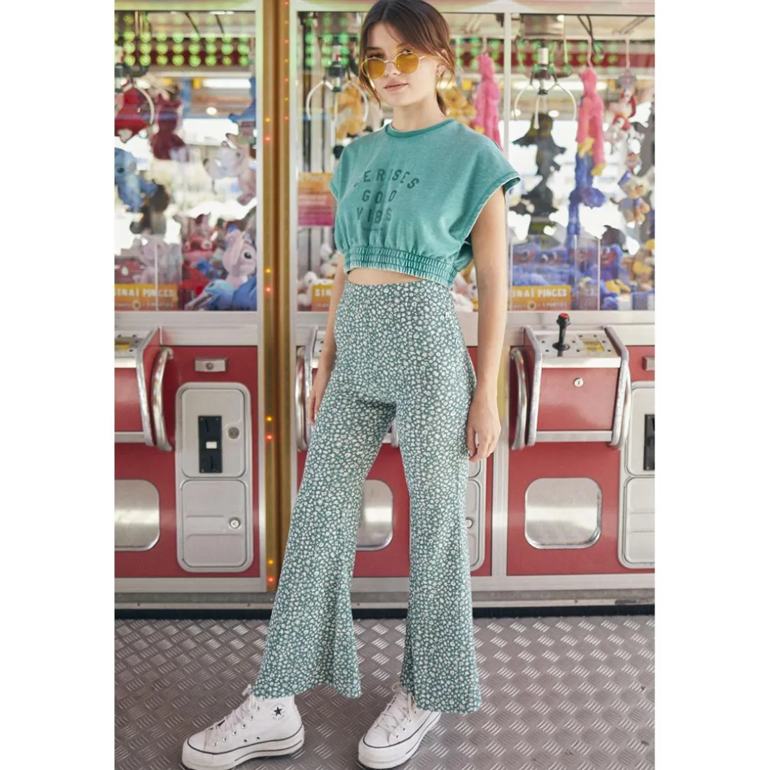 Pantalon fille, bootcut JAYAGI vert