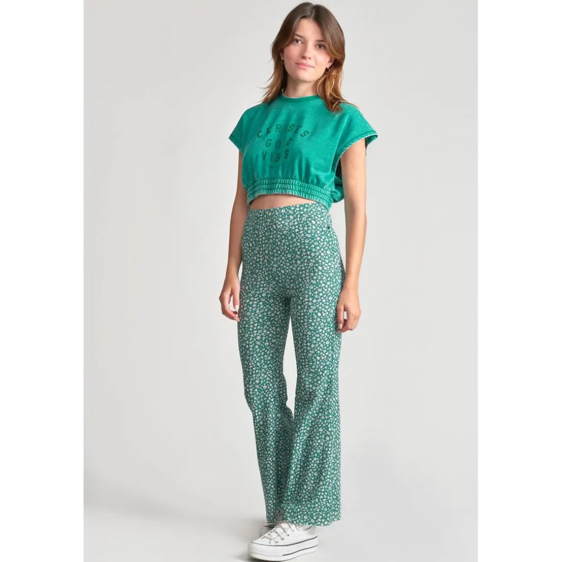Pantalon fille, bootcut JAYAGI vert