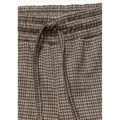 Pantalon fille, cargo Ruzenagi à motif pied de poule blanc