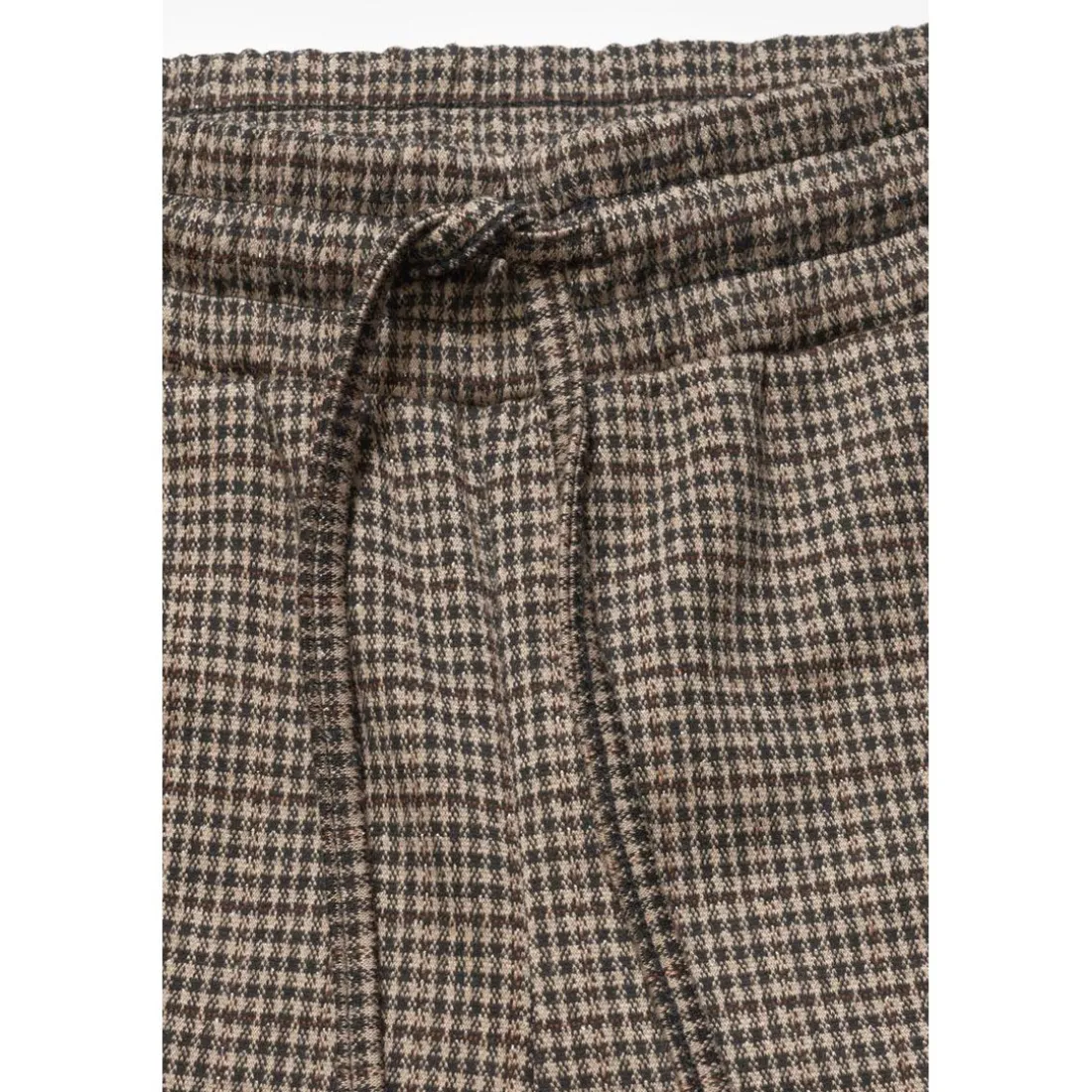 Pantalon fille, cargo Ruzenagi à motif pied de poule blanc