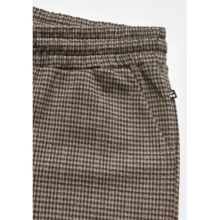 Pantalon fille, cargo Ruzenagi à motif pied de poule blanc