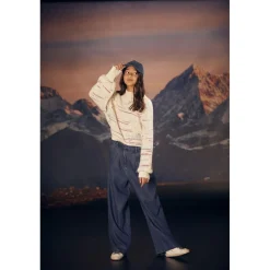 Pantalon fille, droit JANEGI blanc en tencel